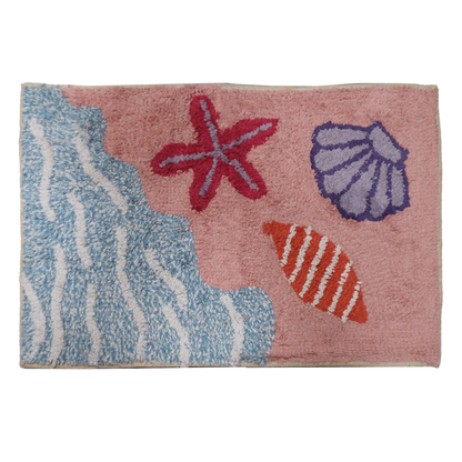 Cotton Floor Mat (Beach, Fish)
