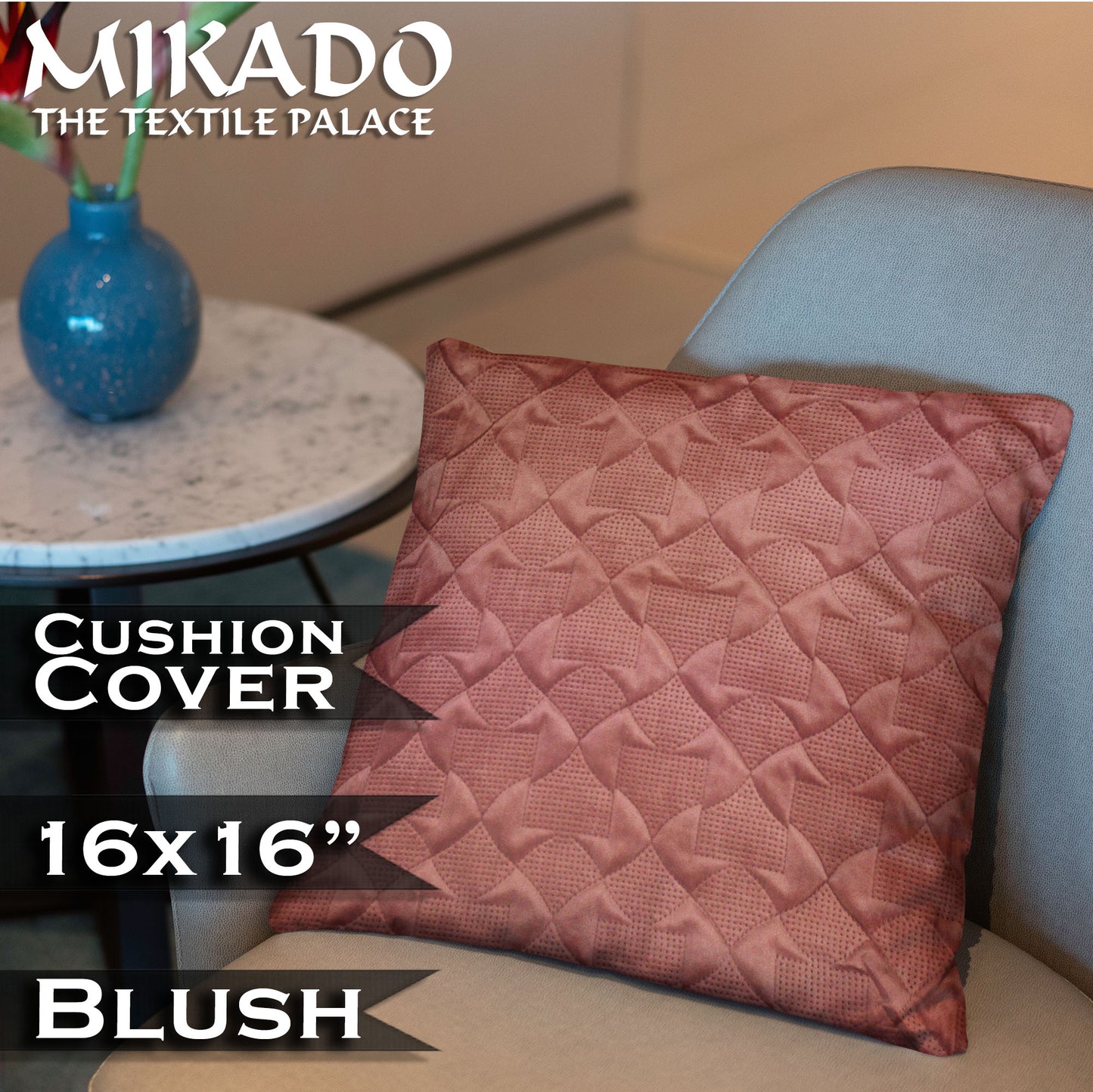 Cushion Cover - Geometric Emboss - Velvet Finish