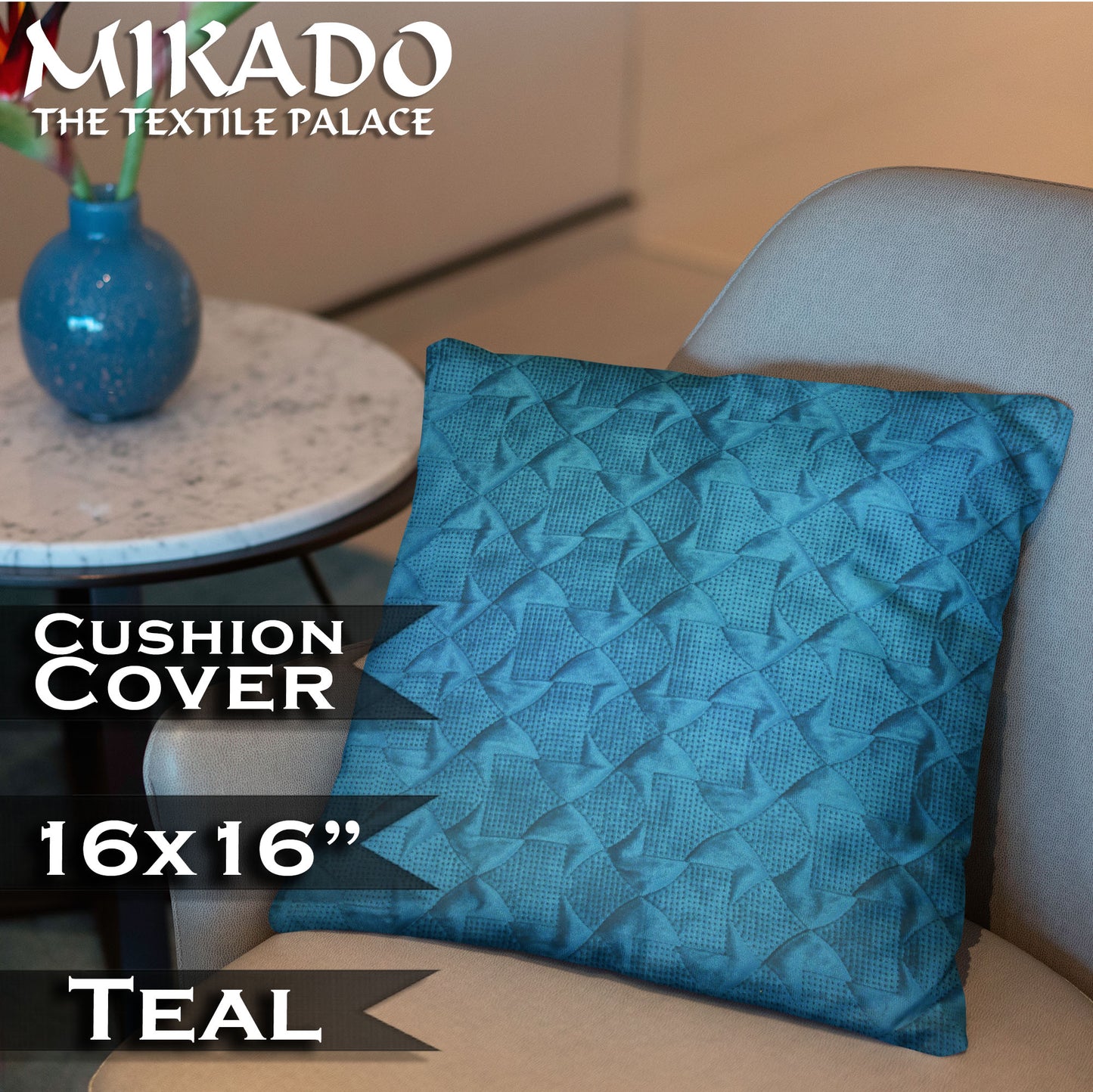 Cushion Cover - Geometric Emboss - Velvet Finish