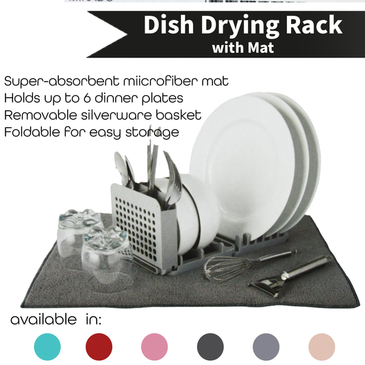 Dish Drying Rack with Mat