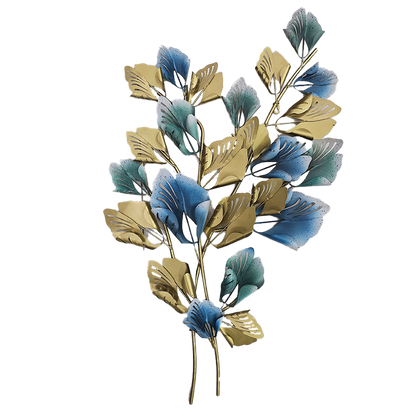 Textured 3D Metal Wall Sculpture | Ginko Leaves