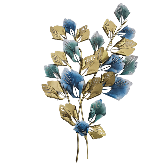 Textured 3D Metal Wall Sculpture | Ginko Leaves