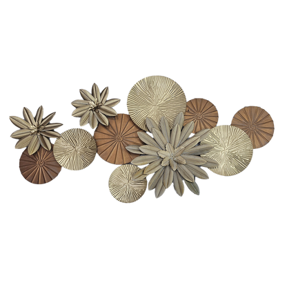 Abstract Lotus Leaf and Flower - Metal Wall Decor