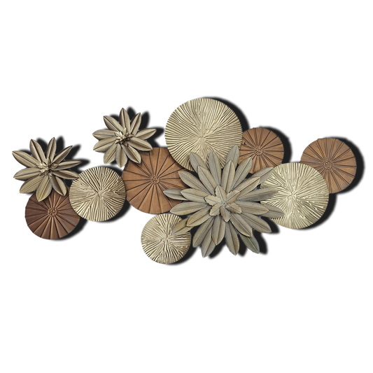 Abstract Lotus Leaf and Flower - Metal Wall Decor