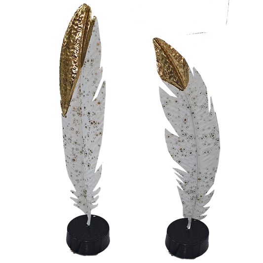 Metal Feather Decor