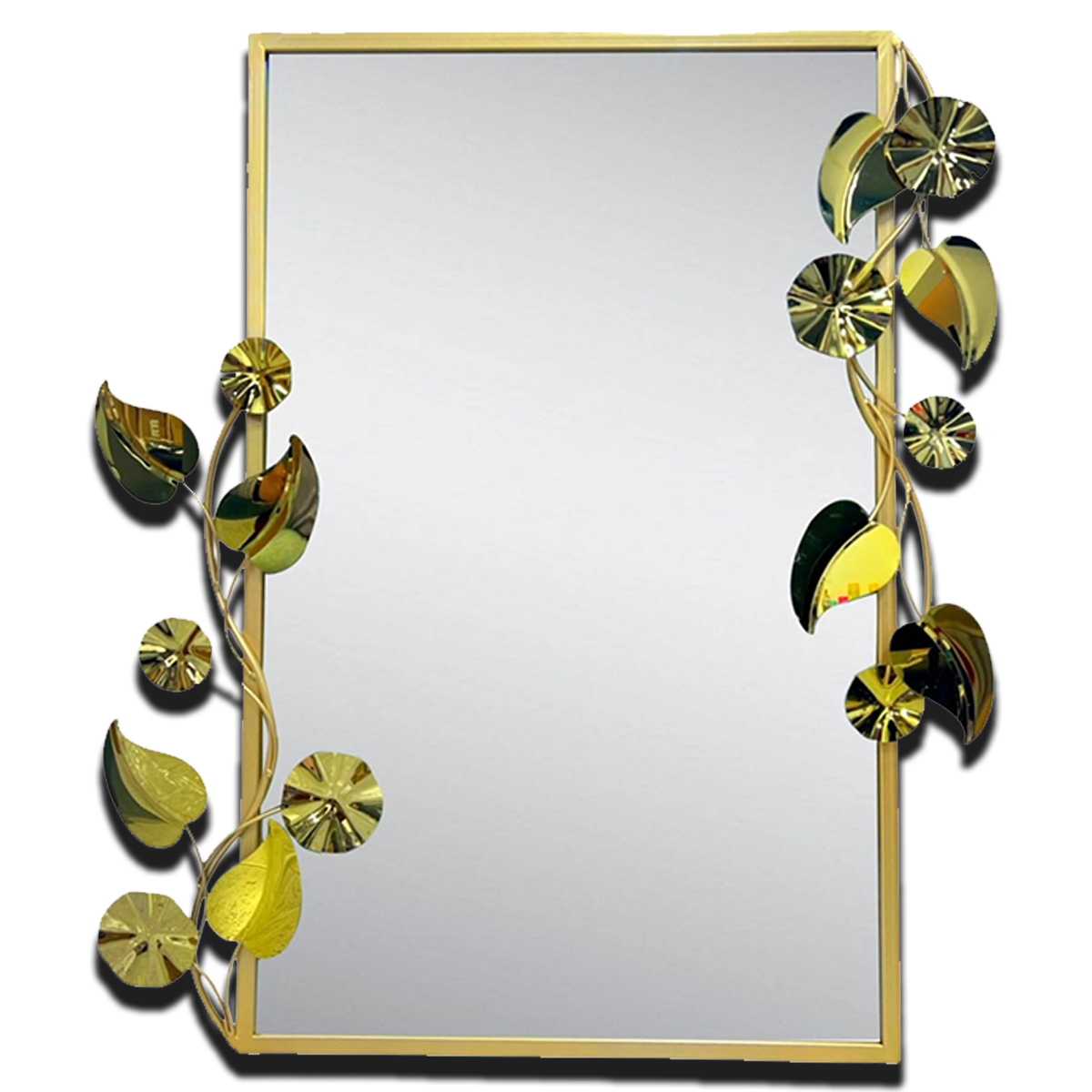 Wall Mirror, Metal Frame - Leaves, Vines, Abstract Flower