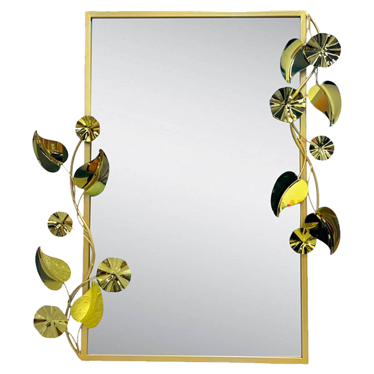 Wall Mirror, Metal Frame - Leaves, Vines, Abstract Flower