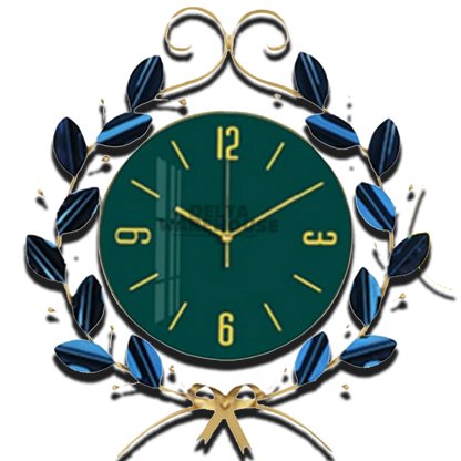 Nordic Style Silent Metal Wall Clock | Leaves & Vines