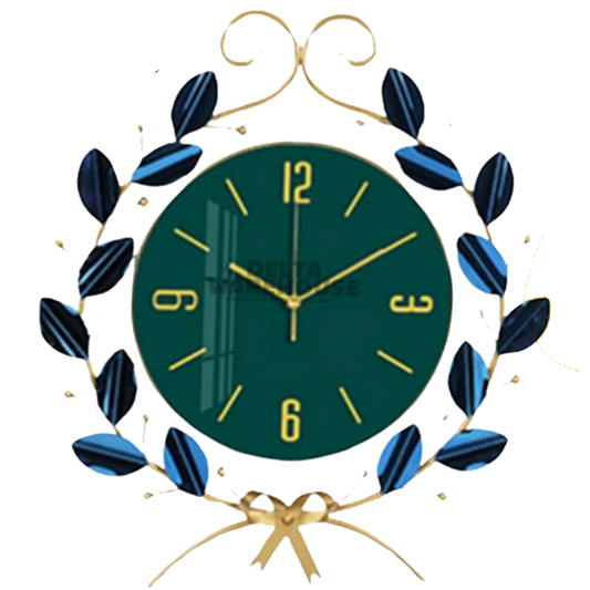 Nordic Style Silent Metal Wall Clock | Leaves & Vines