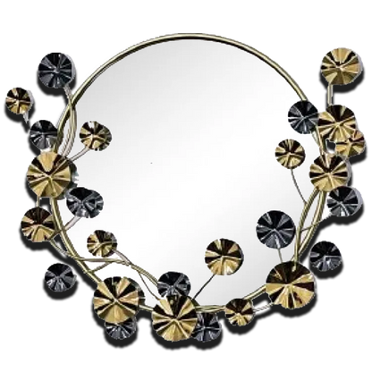 Metal Frame Wall Mirror | Gold & Black