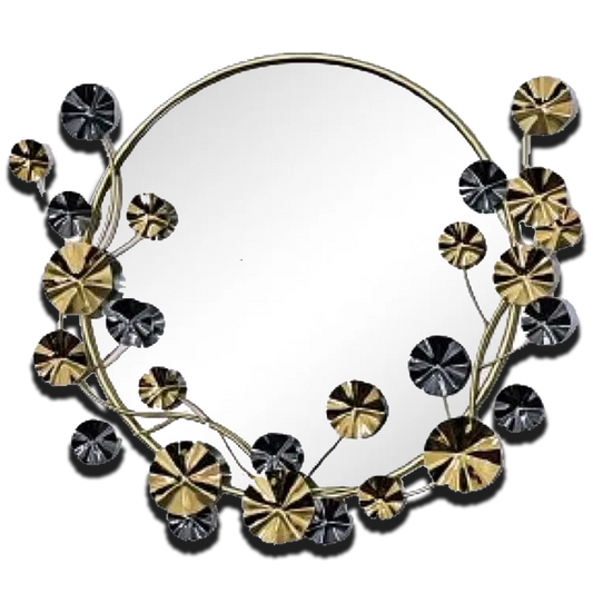 Metal Frame Wall Mirror | Gold & Black