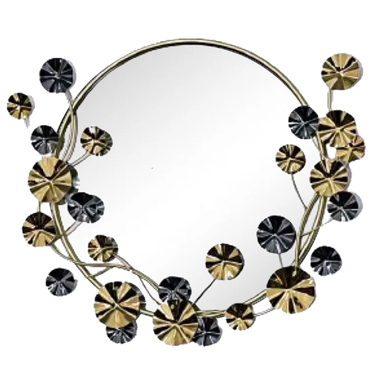 Metal Frame Wall Mirror | Gold & Black