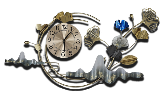 Ginko Leaves - Metal Wall Clock
