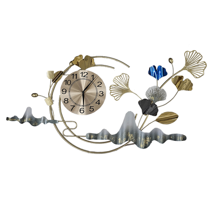 Ginko Leaves - Metal Wall Clock