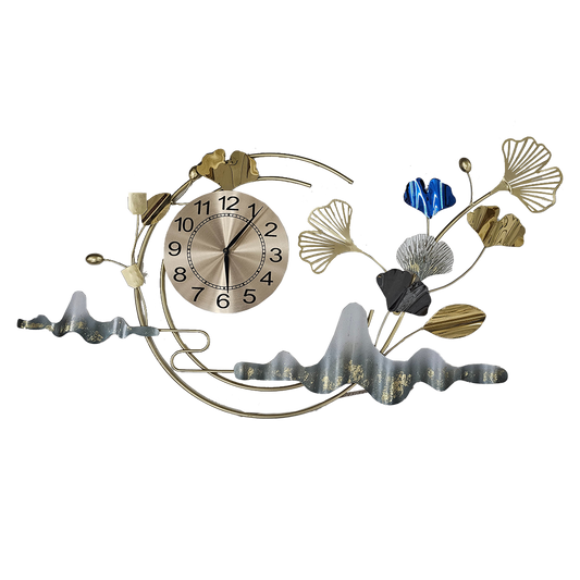 Ginko Leaves - Metal Wall Clock