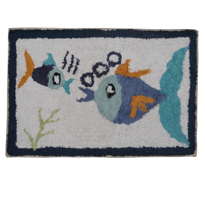 Cotton Floor Mat (Beach, Fish)