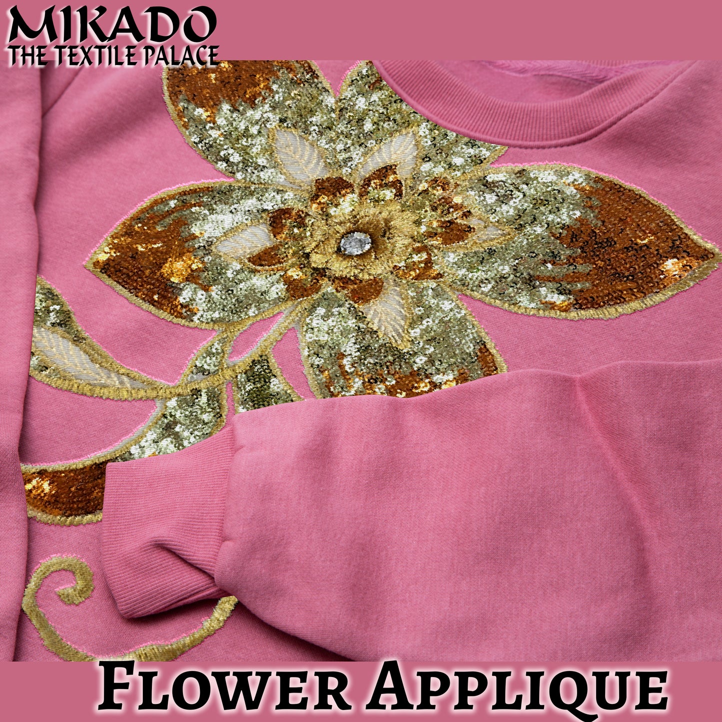 Sequin Floral Embroidery Applique