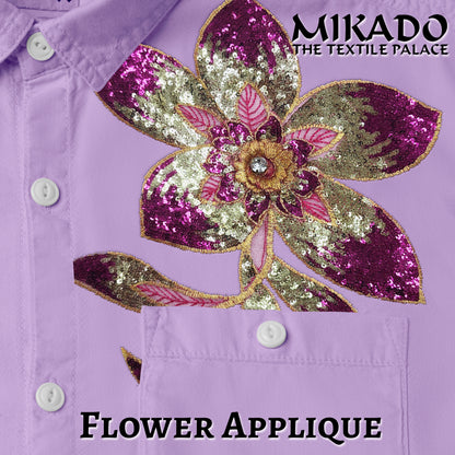 Sequin Floral Embroidery Applique