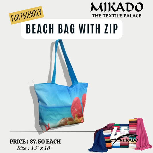 Beach Bag with Zipper