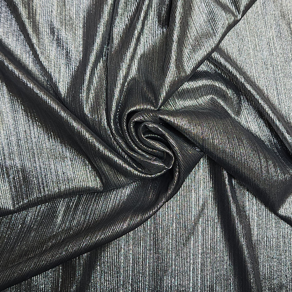 Silky Metallic Striped Carnival Fabric