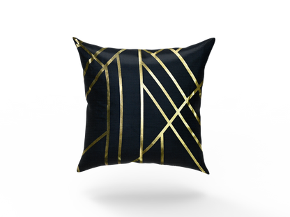 Cushion - Gold Metallic Lines