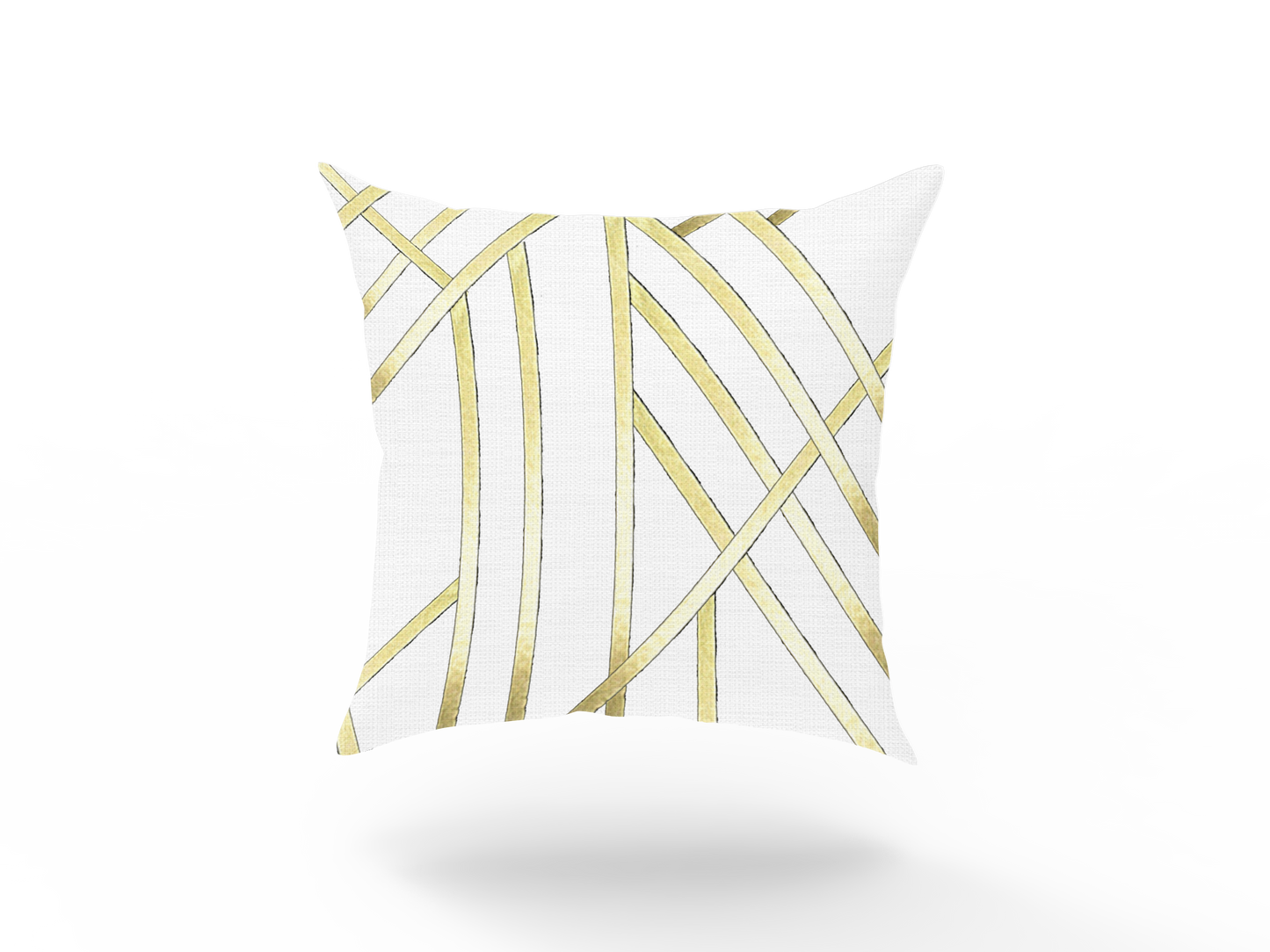 Cushion - Gold Metallic Lines