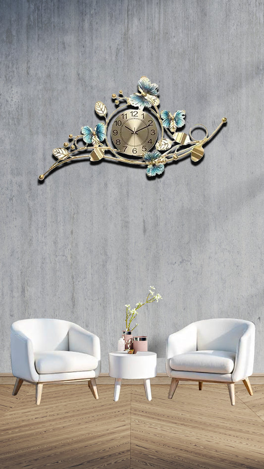 Decorative Butterfly Metal Wall Clock