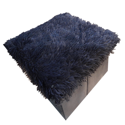 Foldable Ottoman Storage Box - Plush Faux Fur