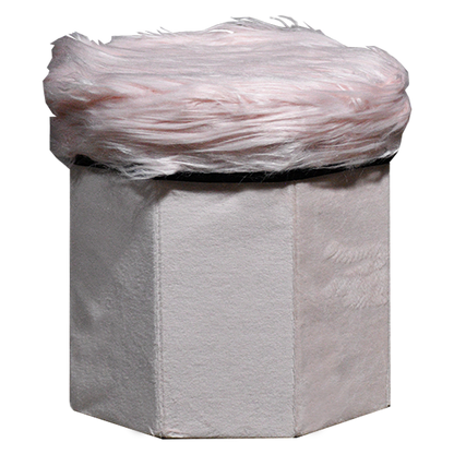 Foldable Ottoman Storage Box - Plush Faux Fur (Round)