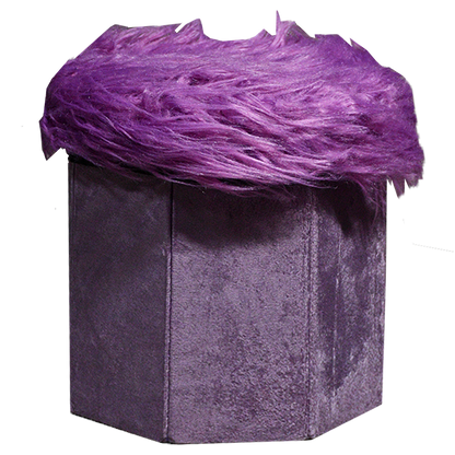 Foldable Ottoman Storage Box - Plush Faux Fur (Round)