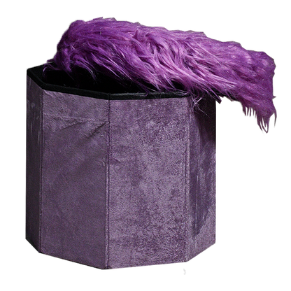 Foldable Ottoman Storage Box - Plush Faux Fur (Round)