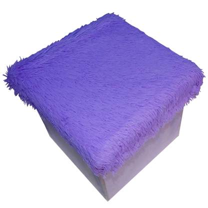 Foldable Ottoman Storage Box - Plush Faux Fur