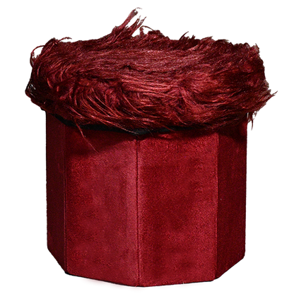 Foldable Ottoman Storage Box - Plush Faux Fur (Round)