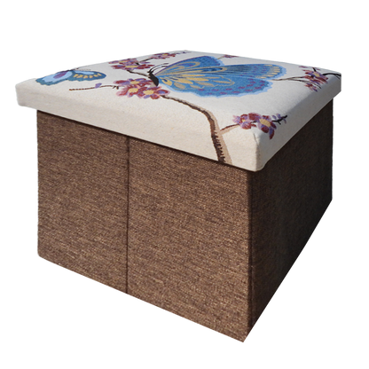 Foldable Ottoman Storage Box - Tapestry, Cube