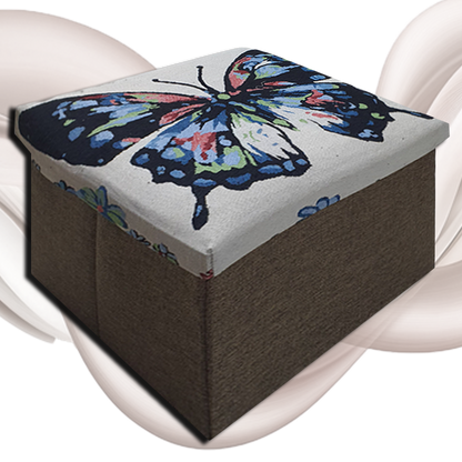 Foldable Ottoman Storage Box - Tapestry, Cube