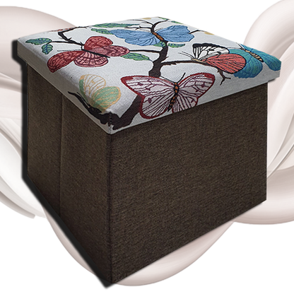 Foldable Ottoman Storage Box - Tapestry, Cube