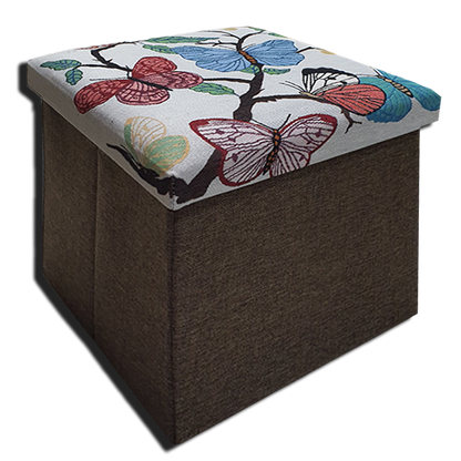 Foldable Ottoman Storage Box - Tapestry, Cube