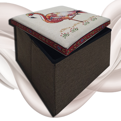 Foldable Ottoman Storage Box - Tapestry, Cube