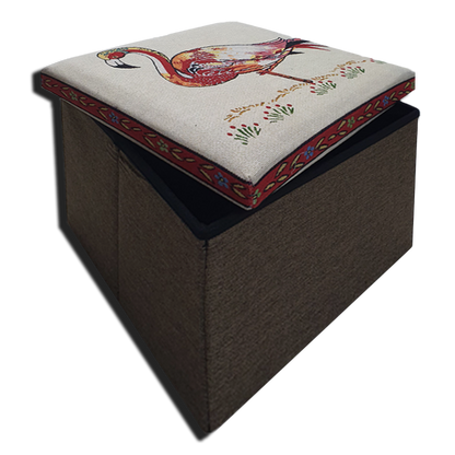 Foldable Ottoman Storage Box - Tapestry, Cube