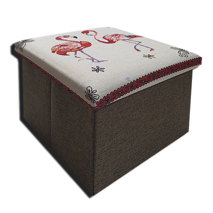 Foldable Ottoman Storage Box - Tapestry, Cube