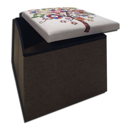 Foldable Ottoman Storage Box - Tapestry, Cube