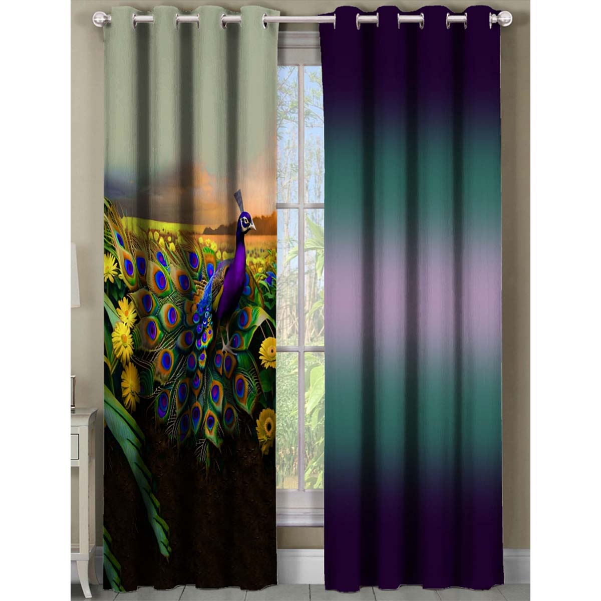 Peacock [Reversible or 2 Piece Set] Blackout Panel