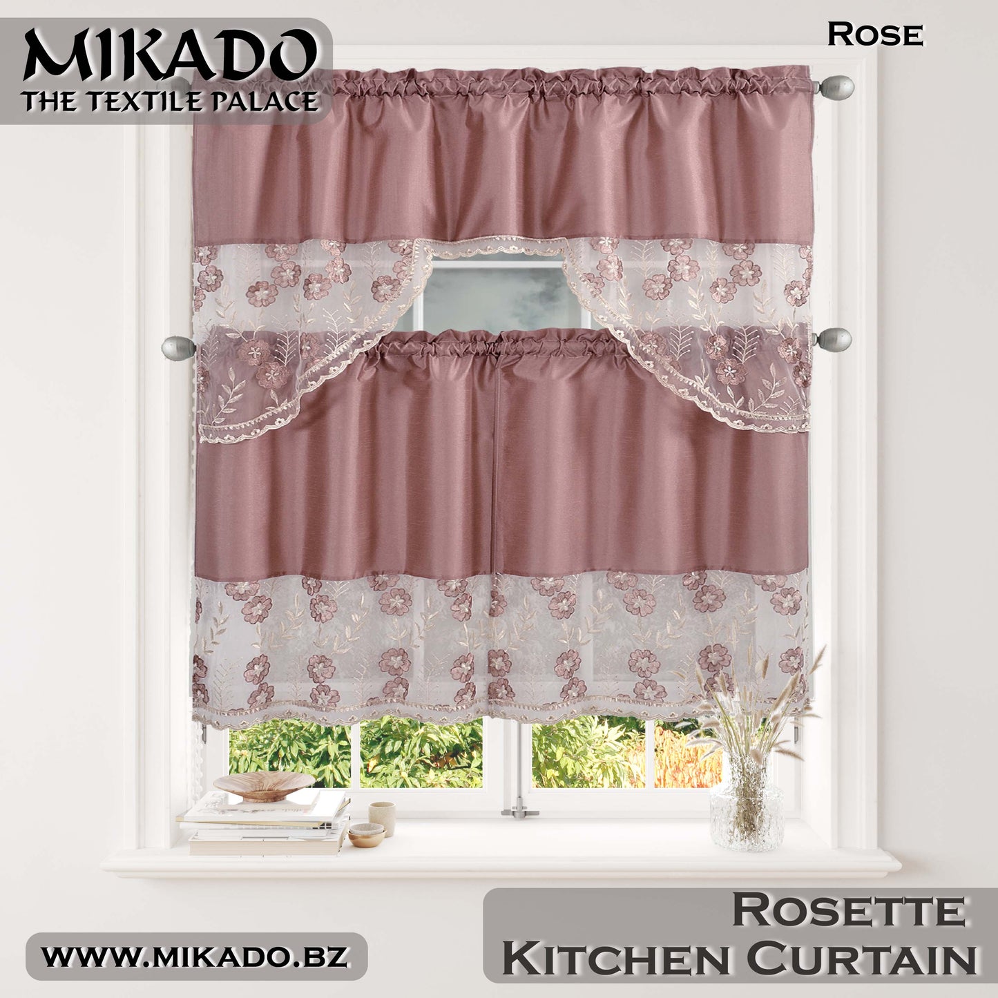 Rossette Kitchen Curtain Set