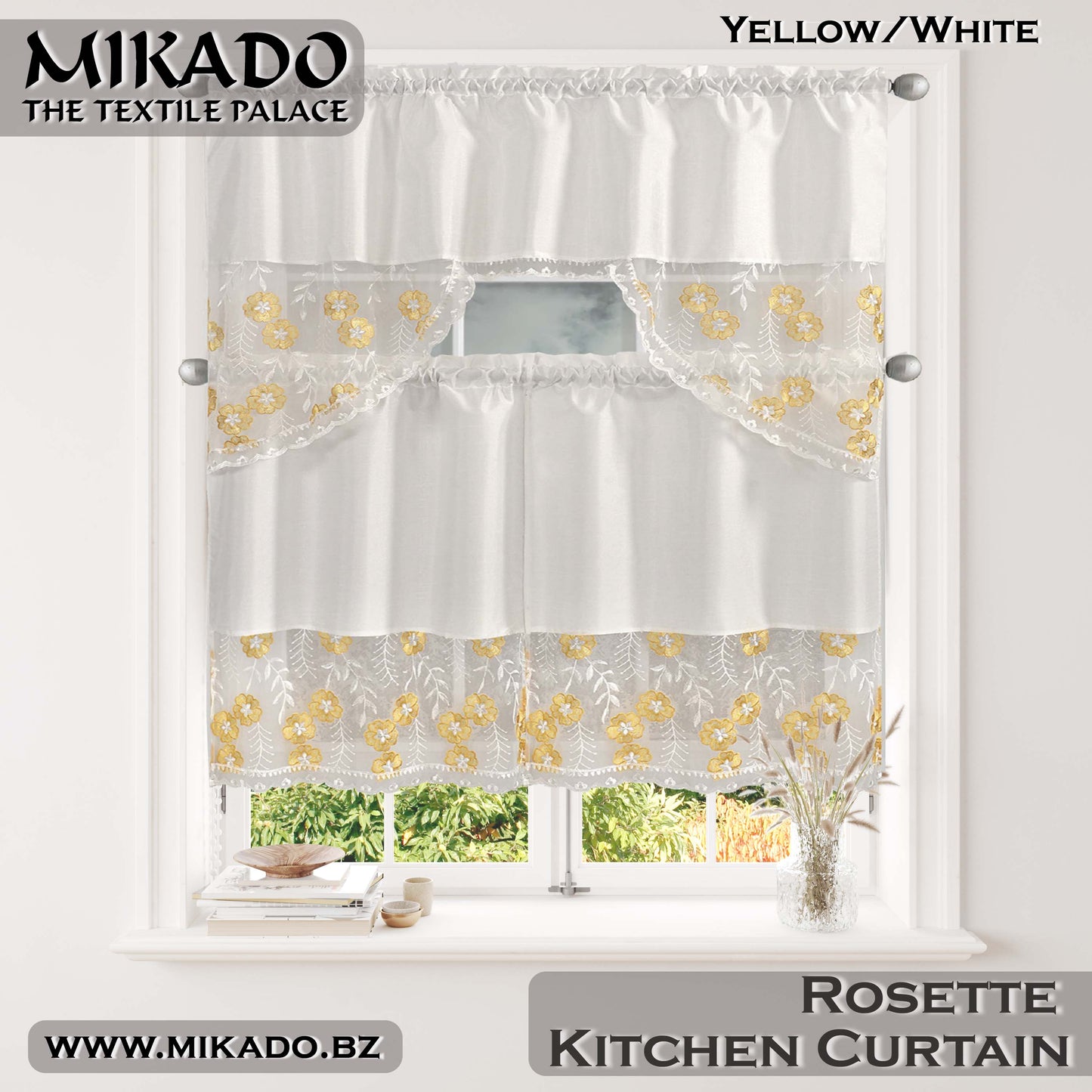 Rossette Kitchen Curtain Set