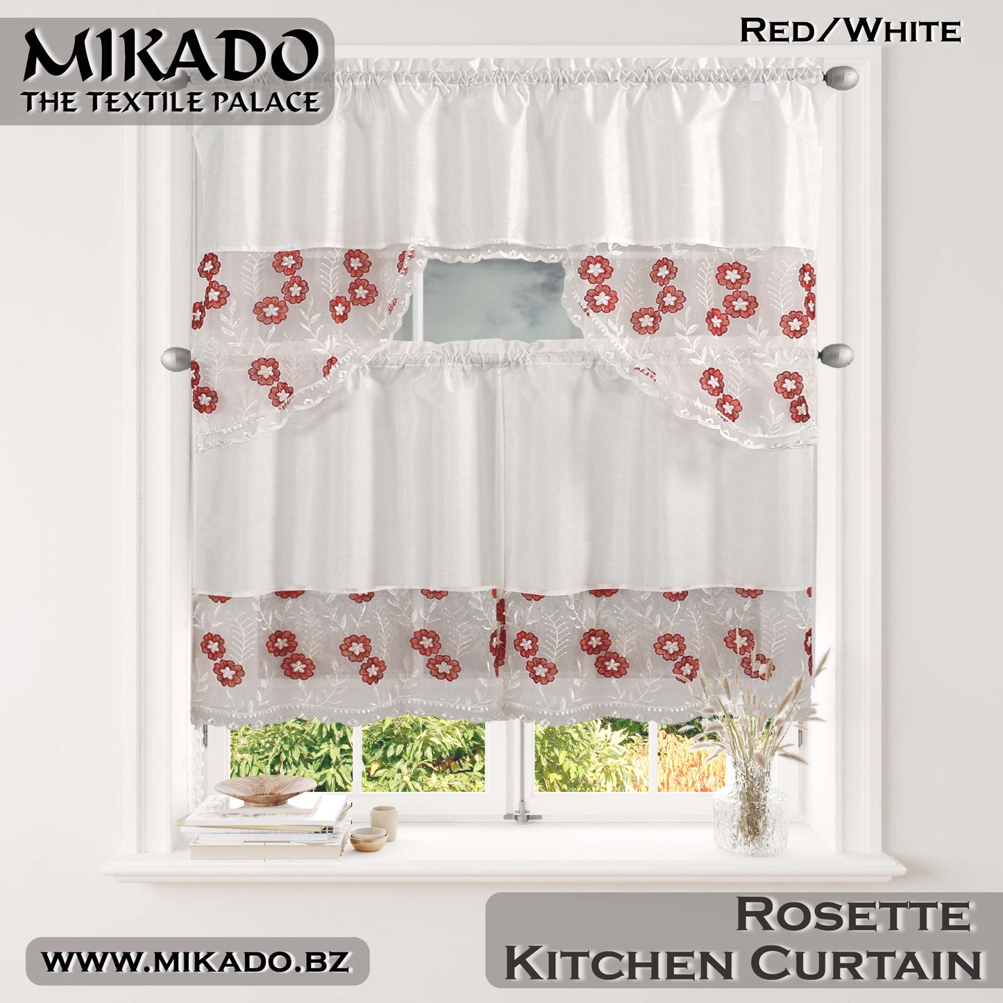 Rossette Kitchen Curtain Set