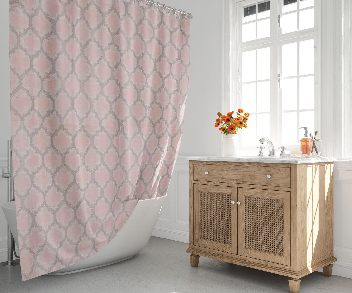 Rasberrie Shower Curtains + Window Curtain Set