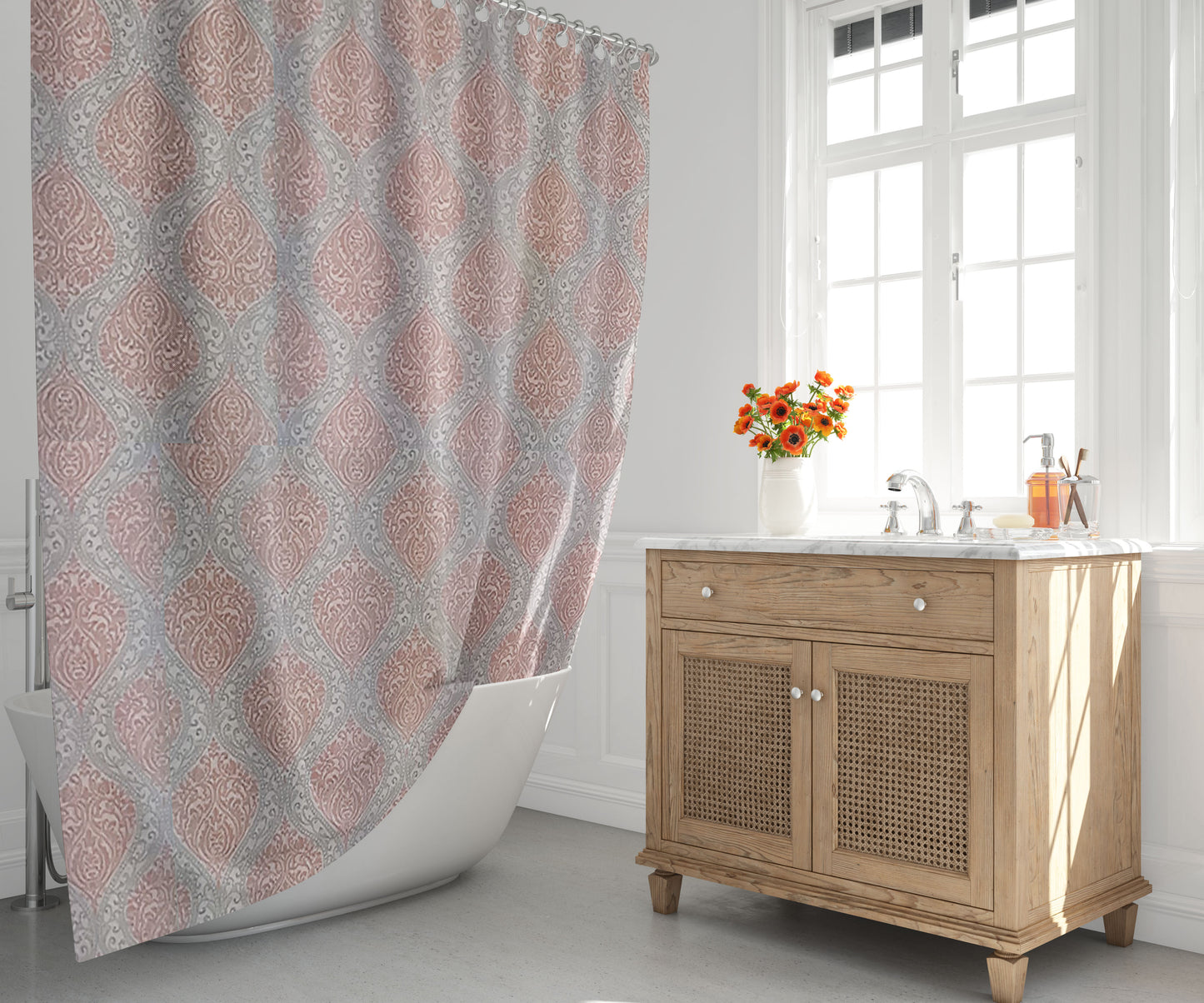 Rasberrie Shower Curtains + Window Curtain Set