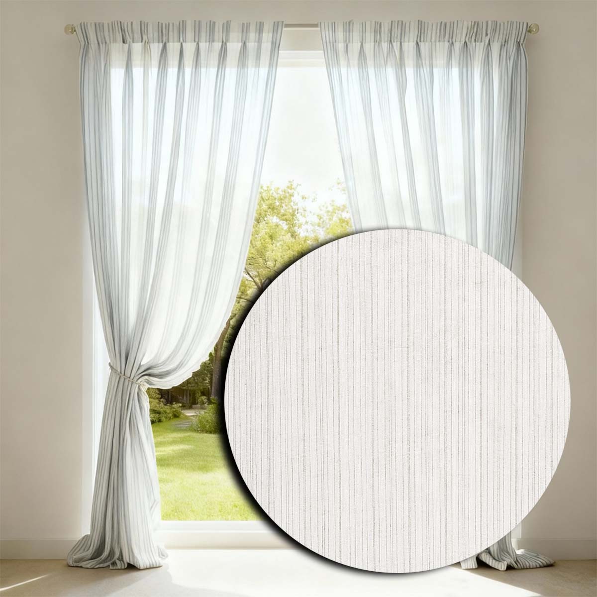 Equilibrium Sheer Drop Curtain Fabric