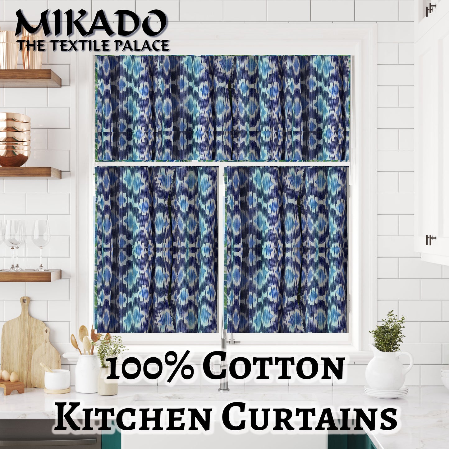 Shelly 100% Cotton Kitchen Curtains