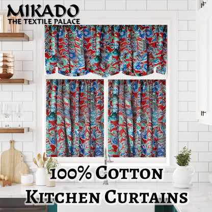 Shelly 100% Cotton Kitchen Curtains